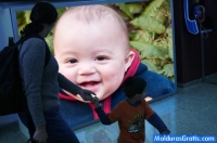 Filho puxando a mãe