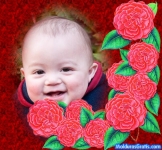 Borde com flores vermelhas
