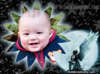 Anjo em um céu estrelado