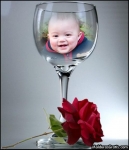 Dentro da taça com rosa